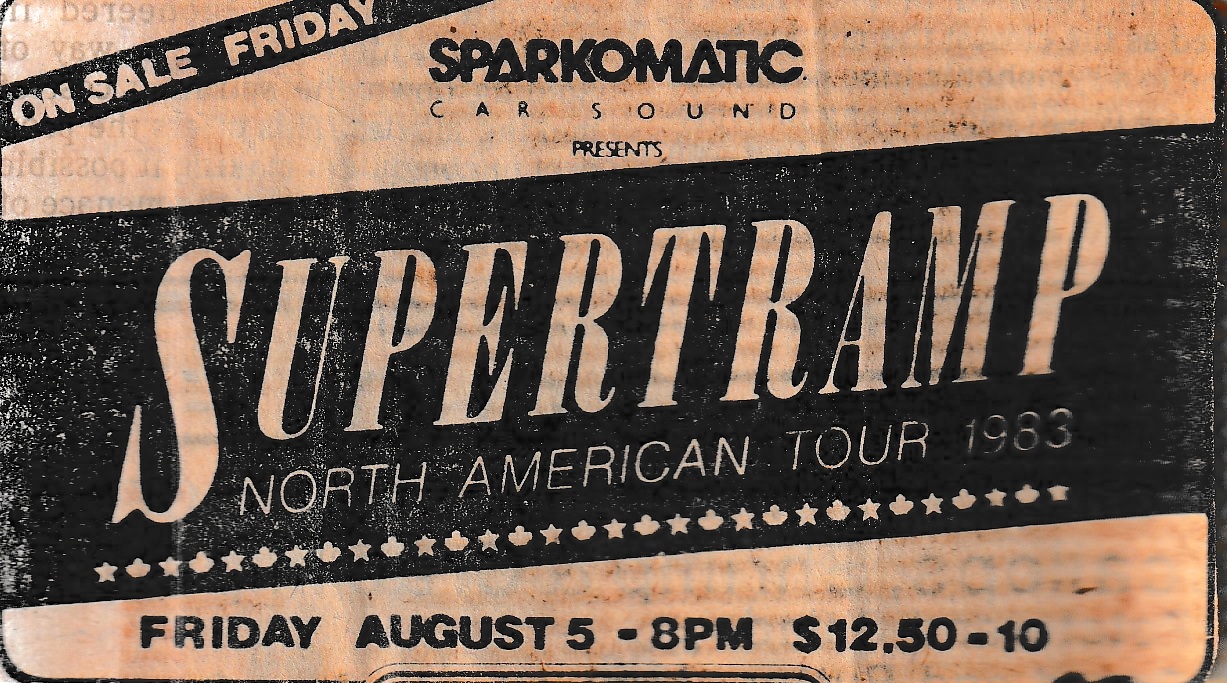 Supertramp concert advertisement