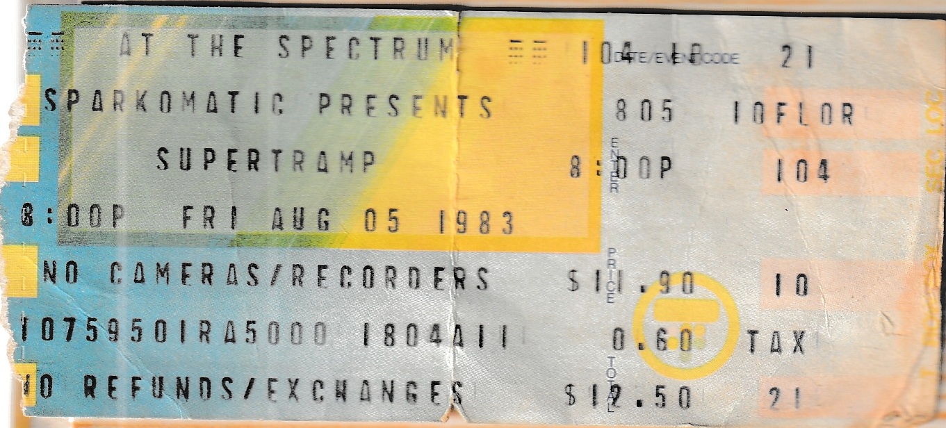 Supertramp concert ticket